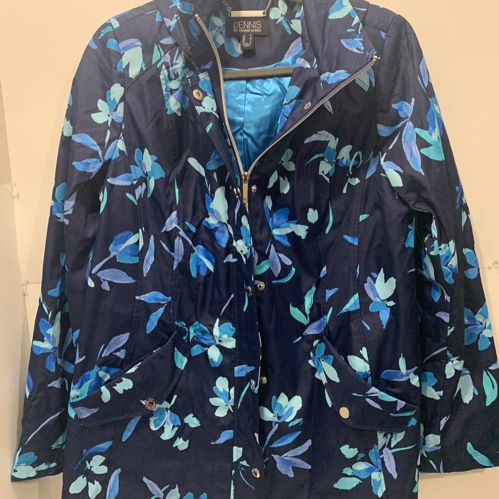 Denis Basso floral hooded jacket jacket medium
